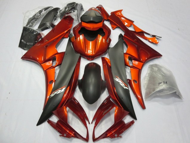 Carenados Moto Yamaha YZF R6 2006-2007 - Naranja Negro Mate