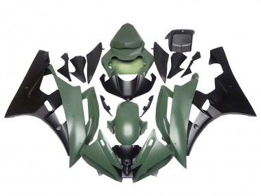 Carenados Moto Yamaha YZF R6 2006-2007 - Verde Militar Negro Mate