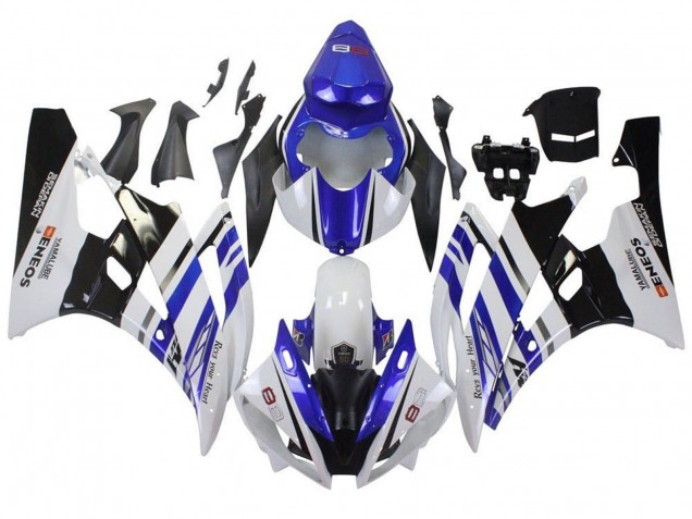 Carenados Moto Yamaha YZF R6 2006-2007 - Blanco Azul Negro ENEOS Yamalube