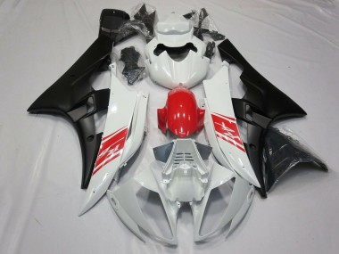 Carenados Moto Yamaha YZF R6 2006-2007 - Blanco Rojo Negro Mate