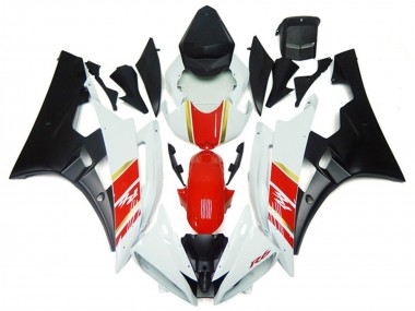 Carenados Moto Yamaha YZF R6 2006-2007 - Blanco Rojo Oro Negro Mate
