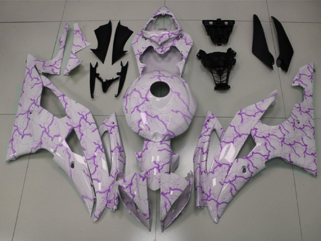 Carenados Moto Yamaha YZF R6 2008-2016 - Blanco Púrpura Iluminación