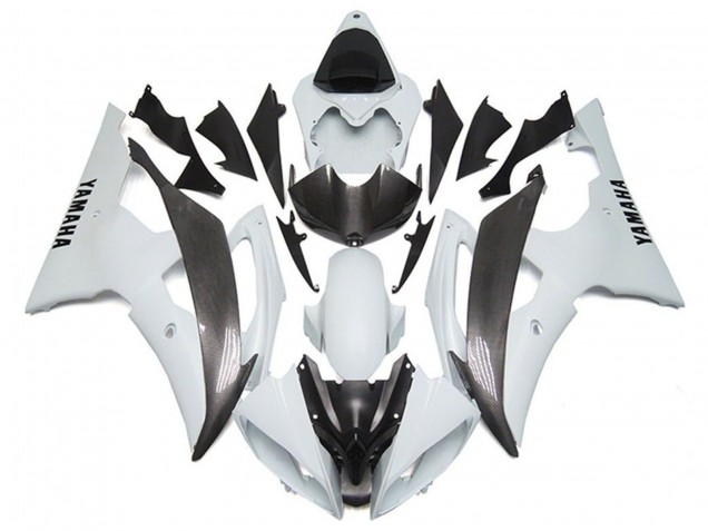 Carenados Moto Yamaha YZF R6 2008-2016 - Blanco Falso FibraCarbono Estilo
