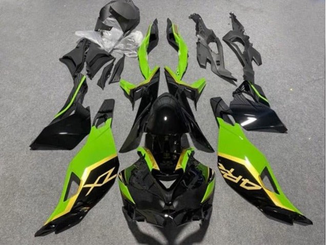 Carenados Moto Kawasaki ZX4R ZX-4RR 2019-2026 - Negro Brillante Verde Oro