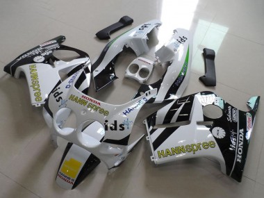 Carenados Moto Honda CBR250RR MC19 1988-1989 - Blanco Amarillo Negro Brillante Hannspree