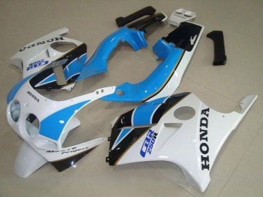 Carenado Moto Honda CBR250RR MC19 1988-1989 - Blanco Azul Claro Negro Brillante