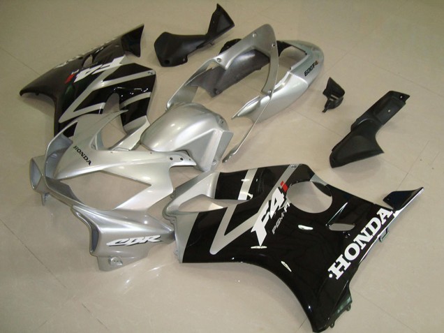Carenado Moto Honda CBR600 F4i 2004-2007 - Plata Negro Brillante