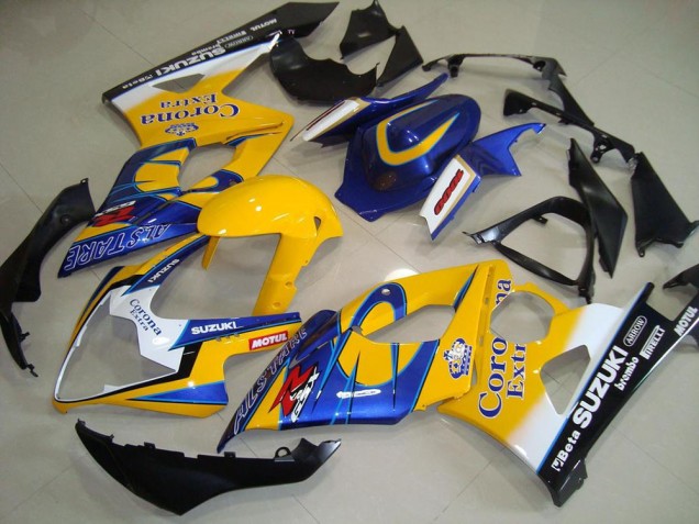 Carenados Moto Suzuki GSXR 1000 2005-2006 - Amarillo Blanco Negro Corona