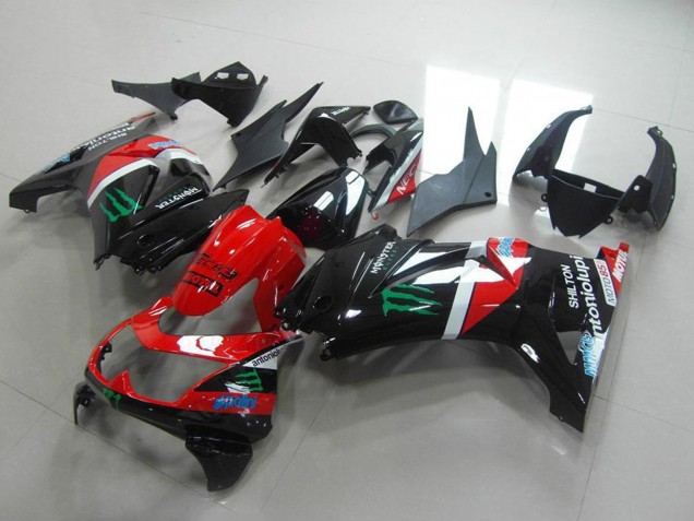 Carenados Moto Kawasaki ZX250R 2008-2012 - Negro Brillante Rojo Blanco Verde Monstruo Motul