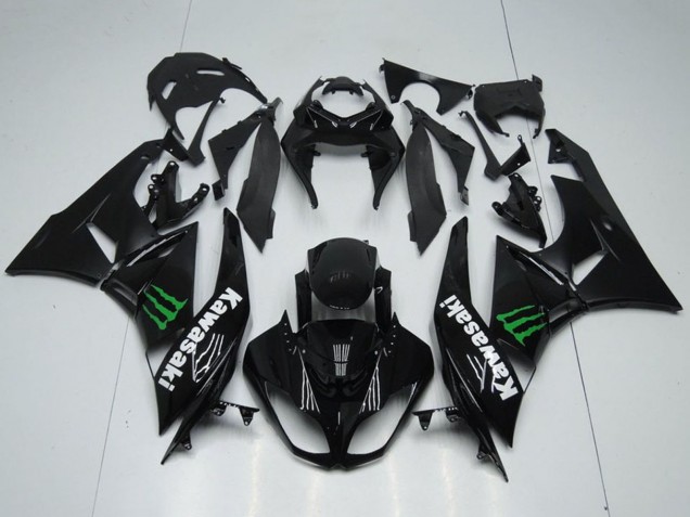 Carenados Moto Kawasaki ZX6R 2009-2012 - Negro Brillante Verde Monstruo