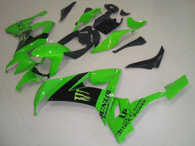 Carenados Moto Kawasaki ZX10R 2008-2010 - Verde Negro Monstruo Dunlop