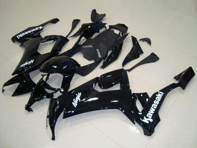Carenado Moto Kawasaki ZX10R 2008-2010 - Negro Brillante Blanco Calcomanía