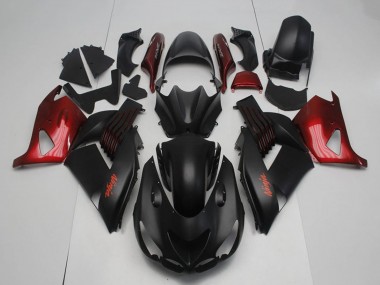 Carenados Moto Kawasaki ZX14R ZZR1400 2006-2011 - Negro Mate Rojo Ninja