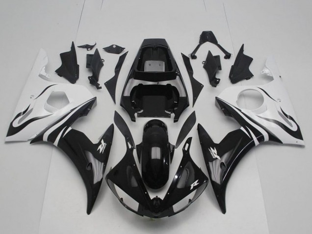 Carenado Moto Yamaha YZF R6 2003-2004 - Blanco Negro Brillante