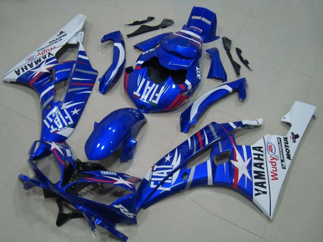 Carenados Moto Yamaha YZF R6 2006-2007 - Blanco Azul Fiat Motul Michelin