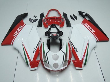 Carenados Moto Ducati 749 2003-2004 - Blanco Rojo Verde Negro Brillante
