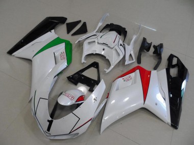 Carenados Moto Ducati 848 1098 1198 2007-2014 - Blanco Brillante Rojo Verde Negro Brillante