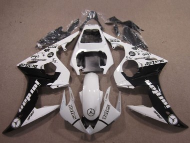 Carenados Moto Yamaha YZF R6 2003-2004 - Blanco Negro Brillante Jordan Dunlop