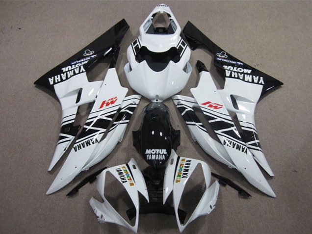 Carenados Moto Yamaha YZF R6 2006-2007 - Blanco Negro Brillante Motul