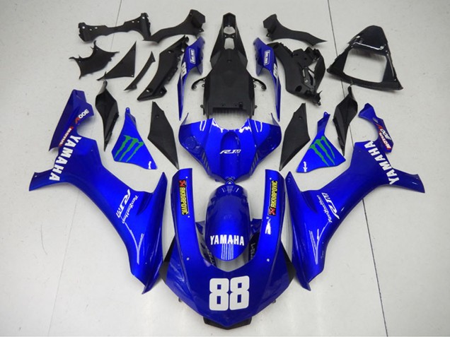Carenados Moto Yamaha YZF R1 2015-2019 - Azul Verde Monstruo Akropovic