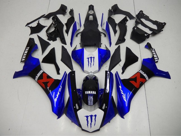 Carenados Moto Yamaha YZF R1 2015-2019 - Azul Blanco Negro Rojo Monstruo Akropovic