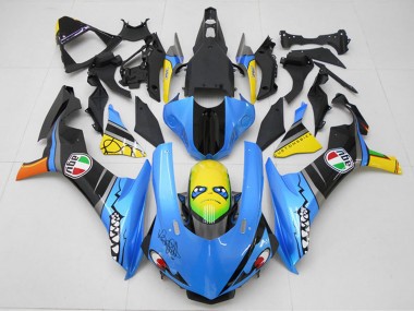 Kits Carenado Moto Yamaha YZF R1 2015-2019 - Azul Amarillo Tiburón