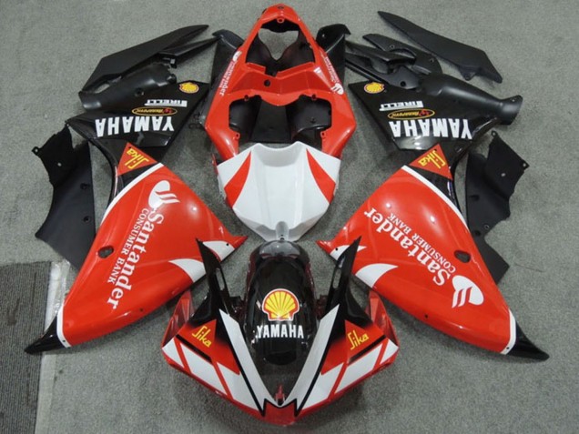 Carenados Moto Yamaha YZF R1 2009-2011 - Rojo Blanco Negro Santander Rojo