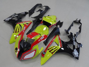 Carenados Moto BMW S1000RR 2009-2014 - Neon Amarillo Rojo Negro Brillante Monstruo