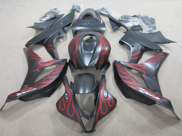Carenados Moto Honda CBR600RR 2007-2008 - Negro Mate Rojo Llama