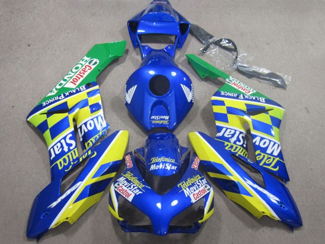 Carenados Moto Honda CBR1000RR 2004-2005 - Azul Amarillo Verde Telefonica MoviStar Castrol