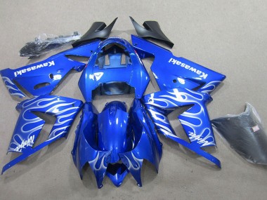 Carenado Moto Kawasaki ZX10R 2004-2005 - Azul Blanco Llama