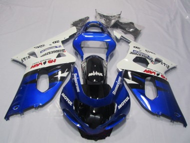 Carenados Moto Suzuki GSXR 600 2001-2003 - Blanco Azul Negro Brillante Motul