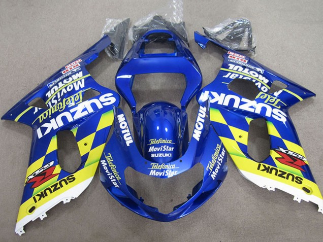 Carenados Moto Suzuki GSXR 600 2001-2003 - Azul Amarillo Telefonica MoviStar