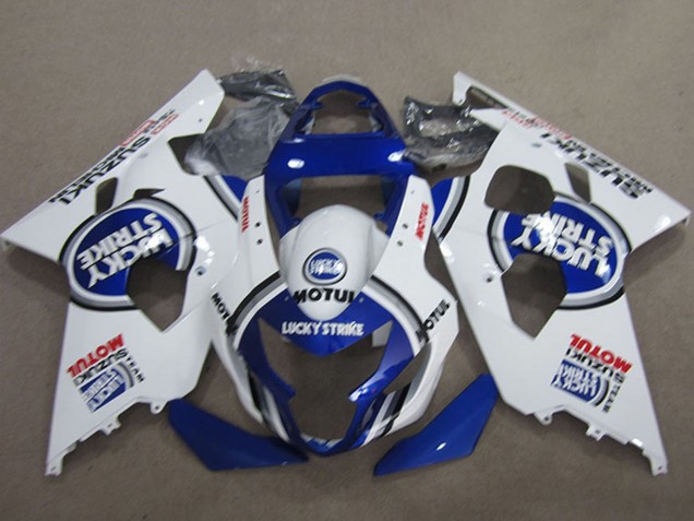 Carenados Moto Suzuki GSXR 600 2004-2005 - Blanco Azul Lucky Strike Motul