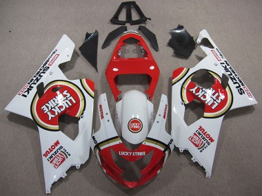 Carenados Moto Suzuki GSXR 600 2004-2005 - Blanco Rojo Lucky Strike Motul