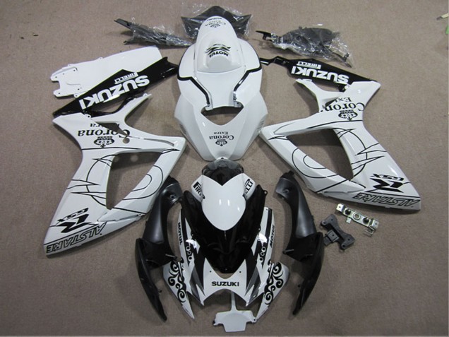 Carenados Moto Suzuki GSXR 600 2006-2007 - Blanco Negro Corona Extra