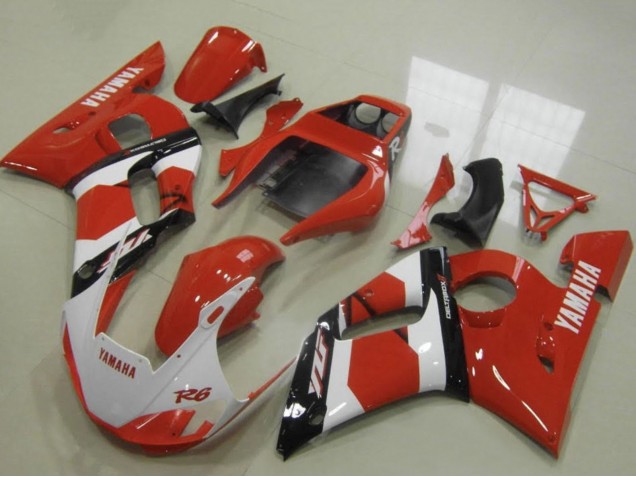 Carenados Moto Yamaha YZF R6 1998-2002 - Rojo Blanco Negro Brillante