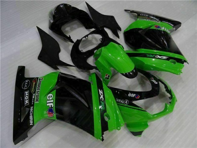 Plástico Kawasaki EX250 2008-2012 - Negro Verde Plástico Kawasaki EX250 2008-2012 - Negro Verde