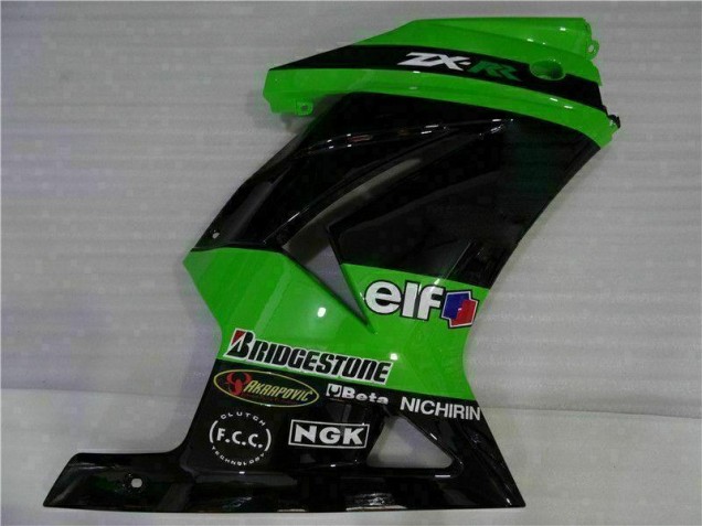 Plástico Kawasaki EX250 2008-2012 - Negro Verde Plástico Kawasaki EX250 2008-2012 - Negro Verde