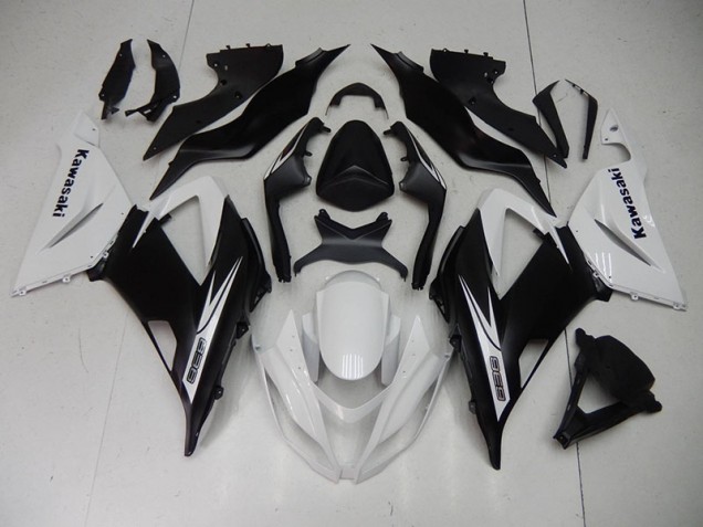 Plástico Kawasaki ZX6R 2013-2018 - Negro Blanco Plástico Kawasaki ZX6R 2013-2018 - Negro Blanco