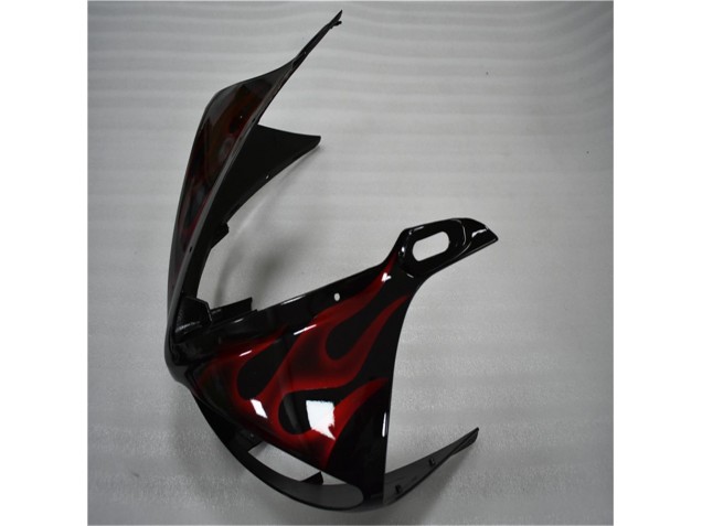 Plástico Yamaha R6 2003-2005 - Negro Rojo Llama Plástico Yamaha R6 2003-2005 - Negro Rojo Llama