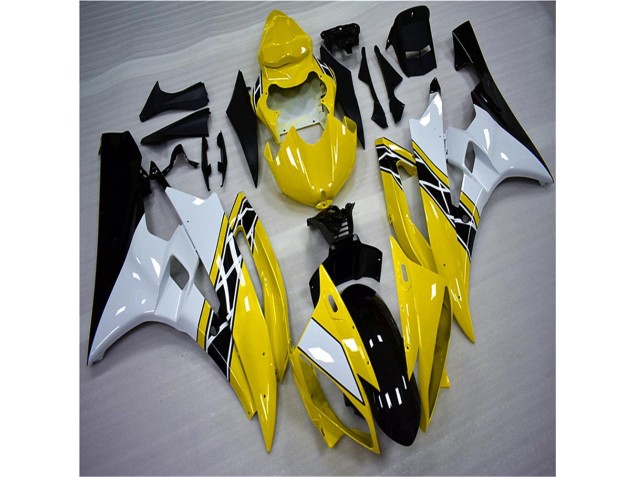 Plástico Yamaha R6 2006-2007 - Amarillo Blanco Negro Plástico Yamaha R6 2006-2007 - Amarillo Blanco Negro